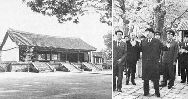 ▲ 1992년 5월 5일, 개성의 성균관과 이를 둘러보는 김일성 주석 ⓒ 노동신문(1992년 5월8일)