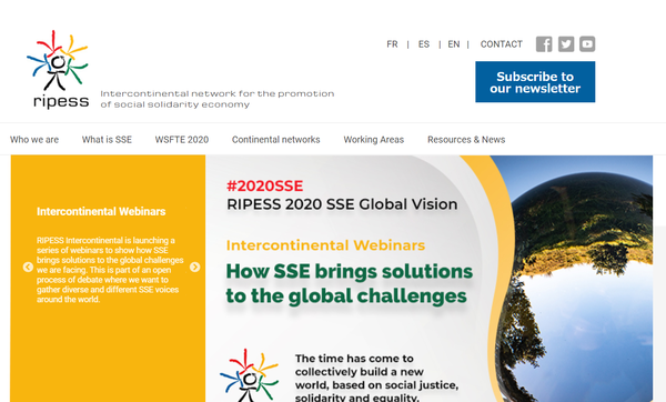 ▲ RIPESS 홈페이지 (www.ripess.org)