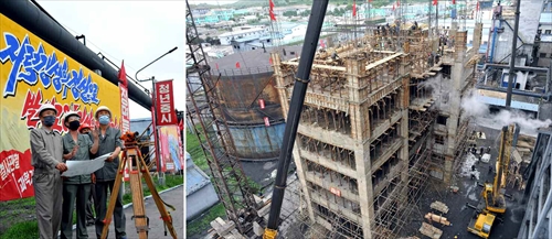 ▲ 마스크 쓰고 일하는 흥남비료연합기업소 확장공사 건설자들 ⓒ 노동신문(2020년 6월 28일)