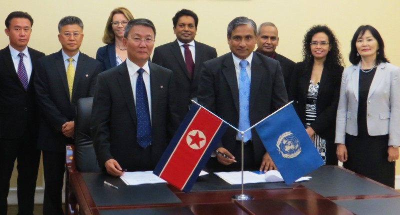 ▲ UN과 북한이 '유엔전략계획 2017-2021(UN Stratiegic Framework)'에 서명하고 있다. ⓒ UN