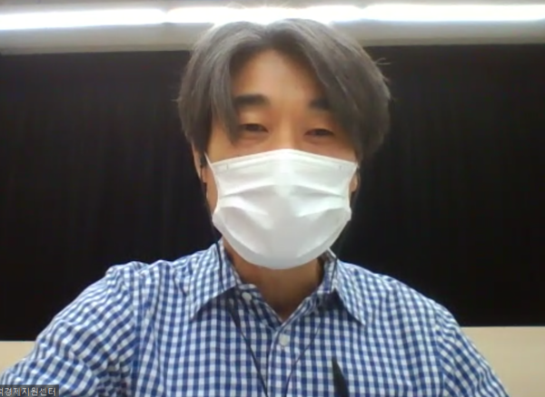 ▲ 조주연 서울시사회적경제지원센터 센터장. '솔루션스쿨-최종회' 온라인 화면 갈무리.