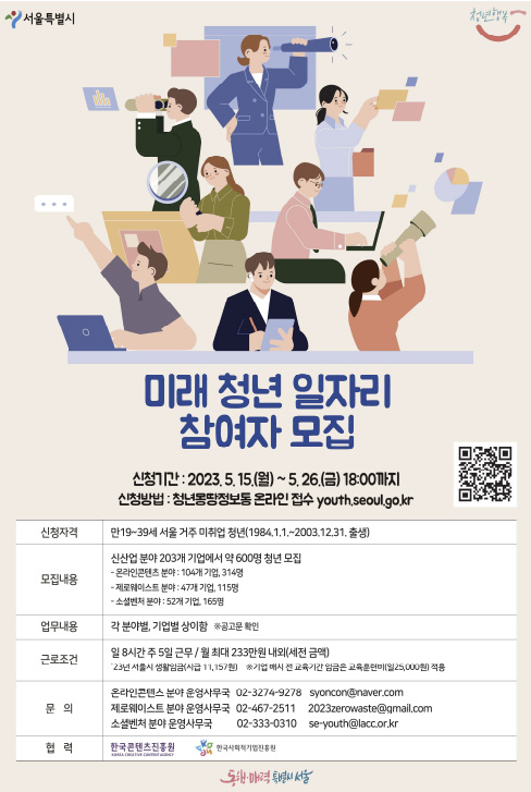 ▲ 미래 청년 일자리 참여자 모집 홍보 포스터.