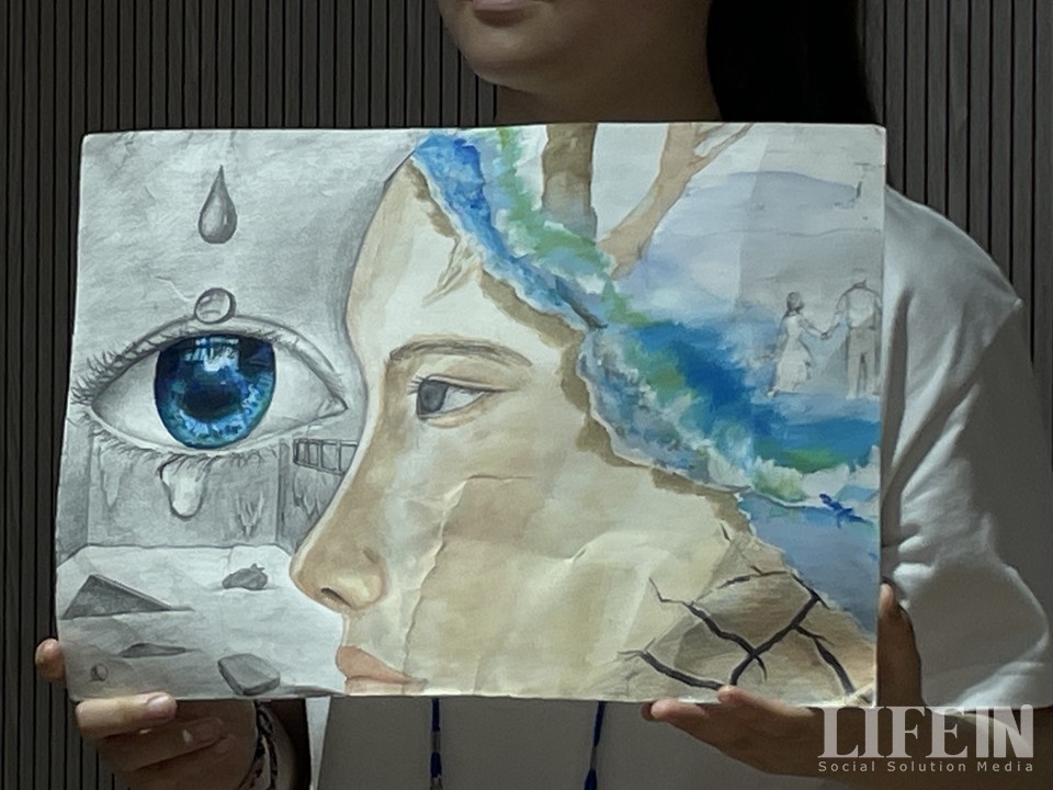 ▲ '소셜 캠페인 아티스트'의 김시형 양이 기후 불평등을 주제로 그린 그림.