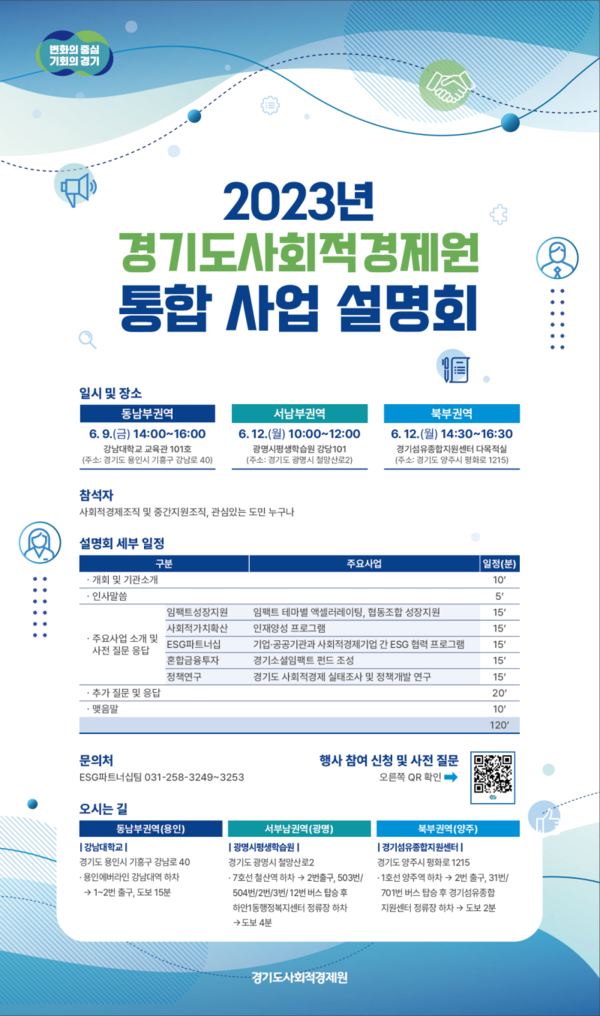 ▲ 경기도사회적경제원 통합 사업 설명회 웹포스터.