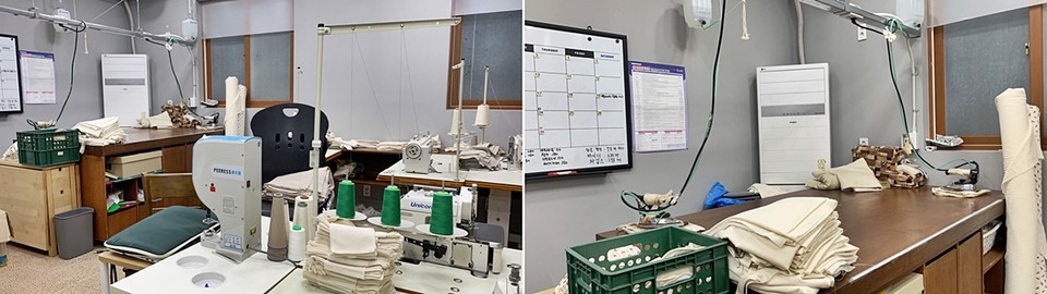  ▲ 면생리대를 만드는 공장 내부.