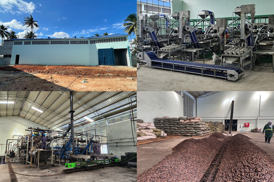 ▲ 음쿠랑가(Mkuranga) 지역에 위치한 캐슈넛 가공공장 및 캐슈넛 쉘 오일(Cashew Nut Shell Liquid, CNSL) 공장 내부 작업장과 외부 전경.