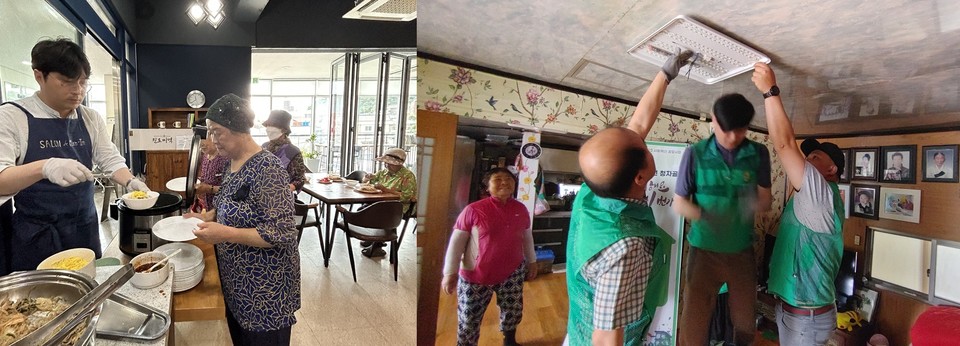 ▲ 2023 지역혁신공모사업 성과평가 우수사례(왼쪽부터) 목포시 목원동 어르신 무료급식, 강진군 새마을회. ⓒ전남도청