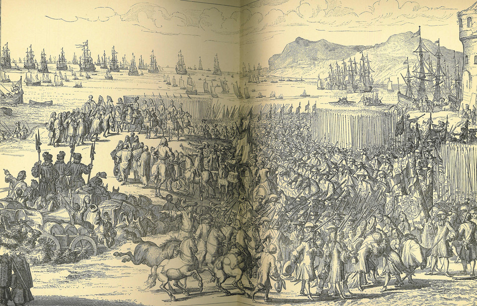 ▲ 로메인 드 후그의 '윌리엄 3세의 잉글랜드 상륙'(Arrival of William III of Orange in England). 'History of the World, Volume VII' 스캔본.