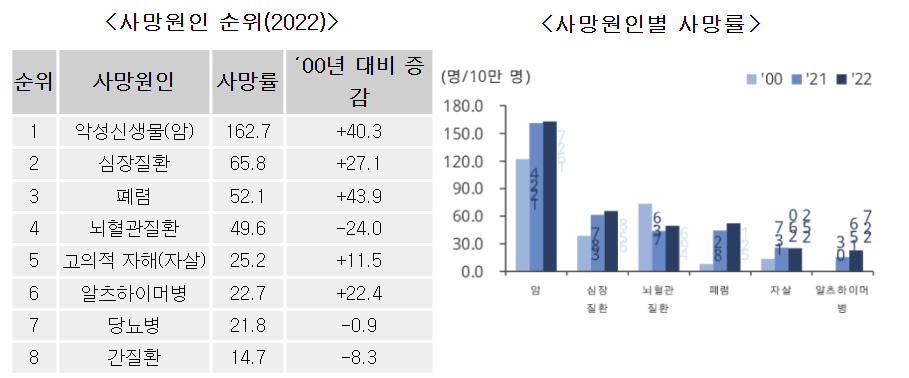 ▲ 사망원인통계. ⓒ통계청