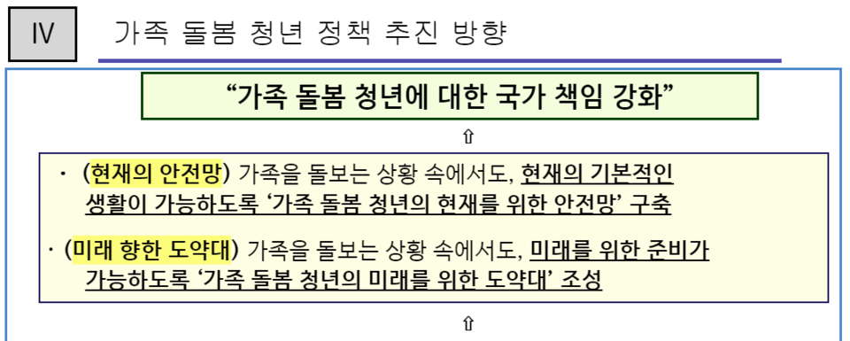 ▲ 2022년 보건복지부가 발표한 '가족돌봄청년 지원대책 수립 방안' 자료 갈무리.