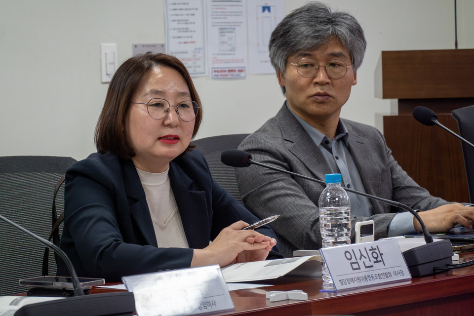 ▲ 임신화 발달장애지원이종협동조합연합회 이사장. ⓒ기본소득당