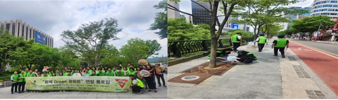 ▲ 서울YMCA가 광화문One팀과 서울시 꽁정당당 동아리와 함께 인사동부터 광화문 일대까지 담배꽁초와 쓰레기를 주웠다. ⓒ서울시