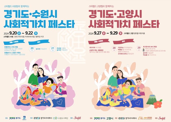 ▲ '2024 경기도 사회적가치 페스타' 수원시·고양시 홍보물. 