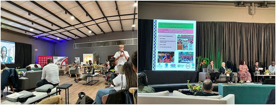 ▲ 벨기에에서 참석한 고등학생(左) / 남아공 와인산지와 여행 중소기업 프로그램 발표(右).