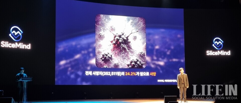 ▲ 종양환자의 진료시간을 획기적으로 단축시키는 방사선 영상 분석 AI 솔루션을 제공하는 슬라이스마인드.