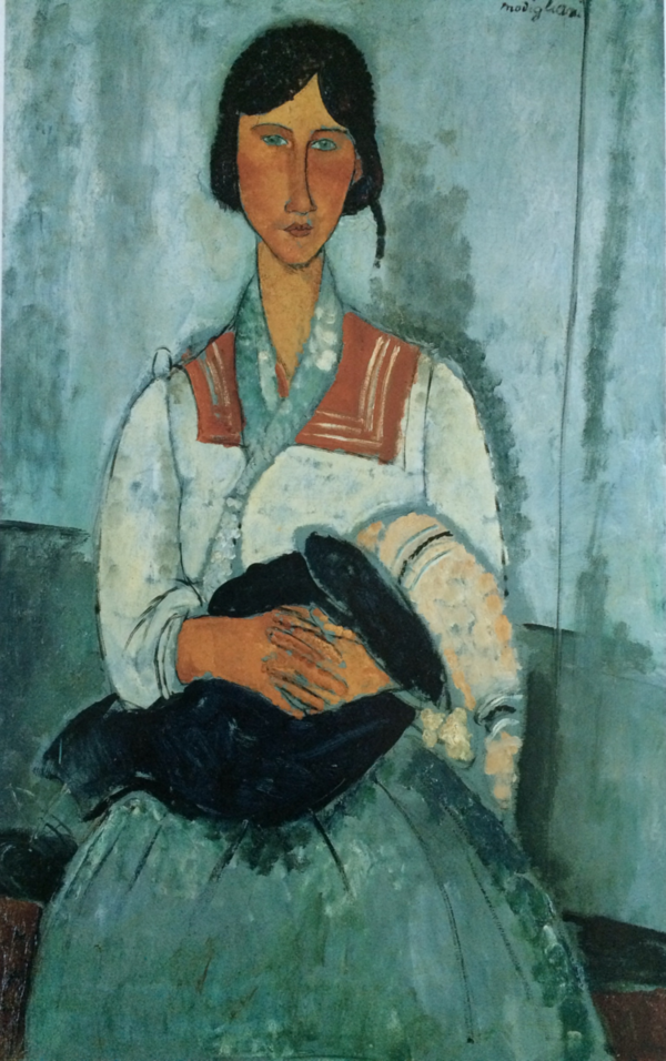 ▲ 모딜리아니 , 1919년, 캔버스에 유채, 130x81cm, 프랑스 발뇌브 다스크 근대미술관. 