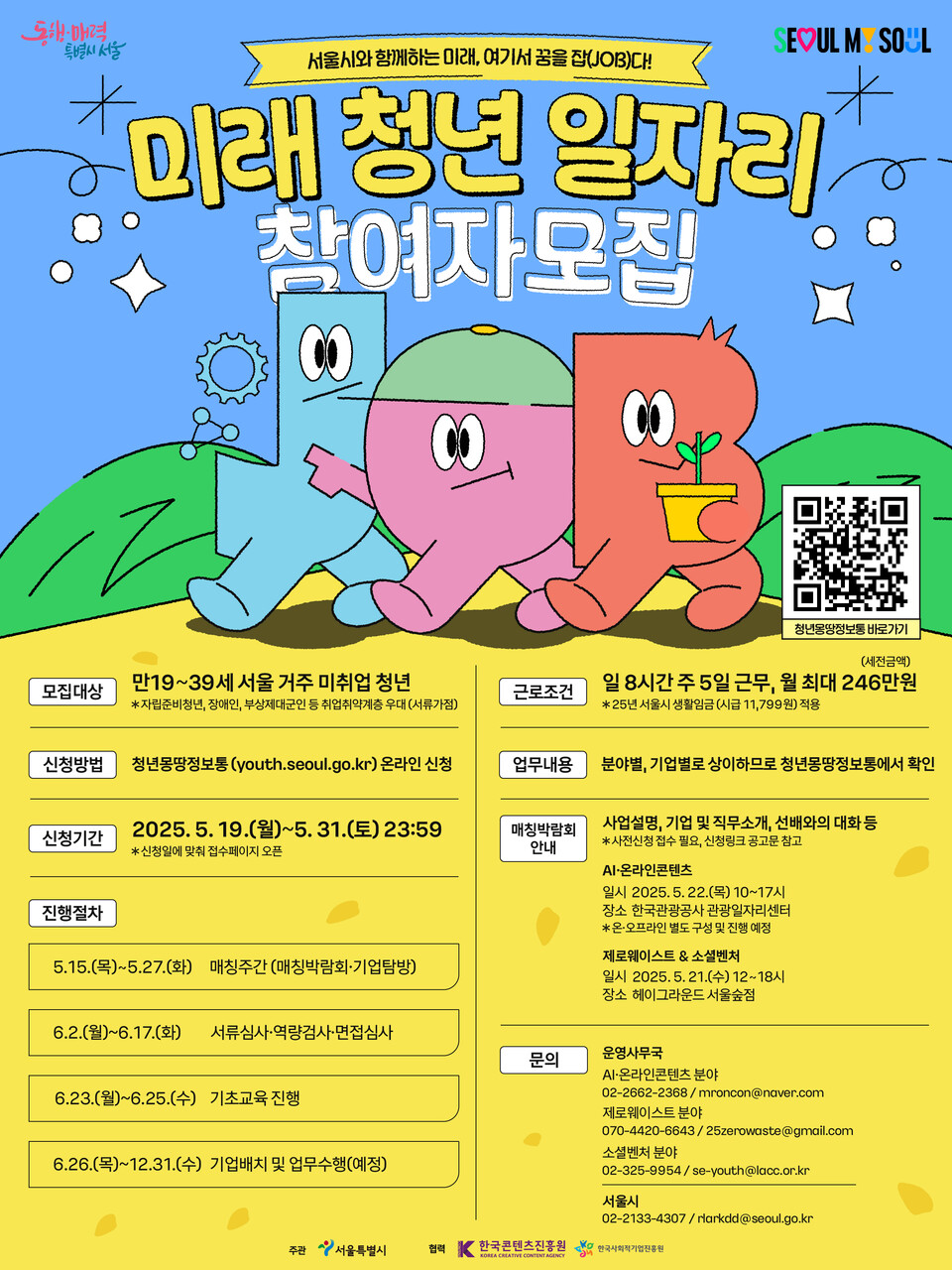 ▲ 2025년 미래 청년 일자리 참여자 모집 포스터.