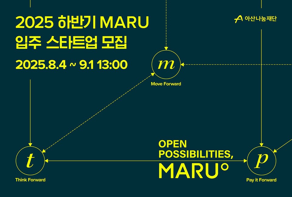 ▲ 2025 하반기 마루 입주 스타트업 모집 웹자보.